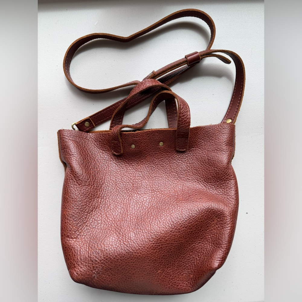 Portland leather goods mini crossbody tote